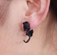 boucles d'oreille chat noir